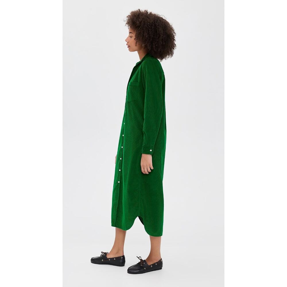 Frank & Eileen Rory Corduroy Midi Shirt Dress Green Size Medium - Picture 3 of 13